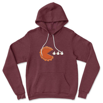 Pie Eating Cream Hoodie in Heather Maroon color